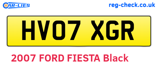 HV07XGR are the vehicle registration plates.