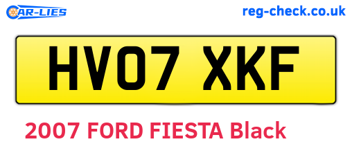 HV07XKF are the vehicle registration plates.