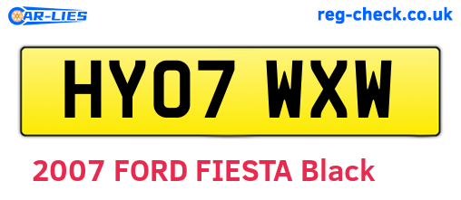 HY07WXW are the vehicle registration plates.