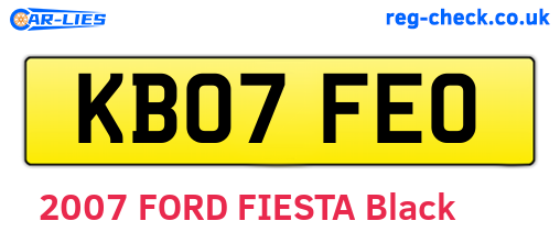 KB07FEO are the vehicle registration plates.
