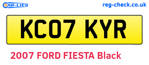 KC07KYR are the vehicle registration plates.