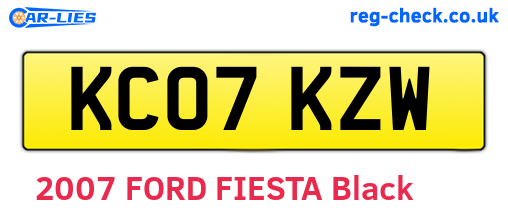 KC07KZW are the vehicle registration plates.