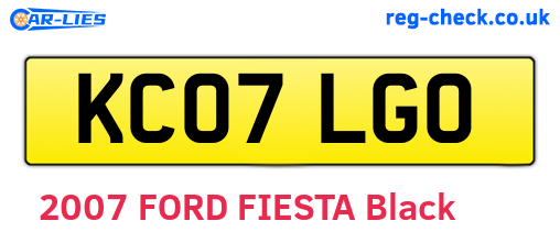 KC07LGO are the vehicle registration plates.