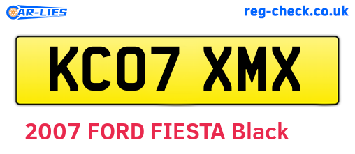 KC07XMX are the vehicle registration plates.