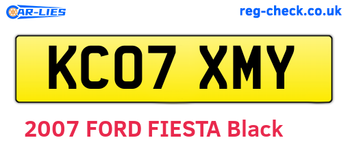 KC07XMY are the vehicle registration plates.