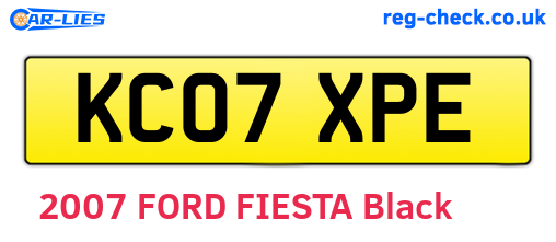 KC07XPE are the vehicle registration plates.