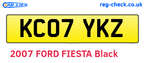 KC07YKZ are the vehicle registration plates.