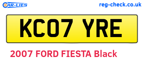 KC07YRE are the vehicle registration plates.