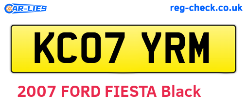 KC07YRM are the vehicle registration plates.