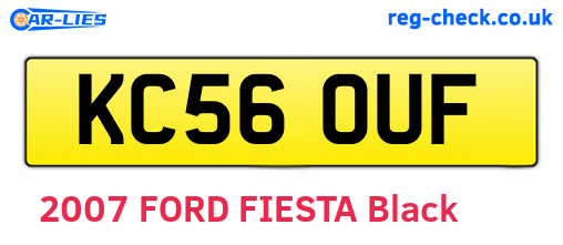 KC56OUF are the vehicle registration plates.