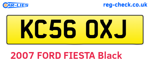 KC56OXJ are the vehicle registration plates.