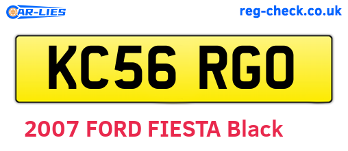 KC56RGO are the vehicle registration plates.
