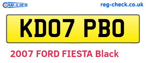 KD07PBO are the vehicle registration plates.