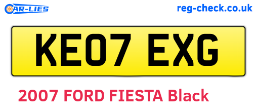 KE07EXG are the vehicle registration plates.