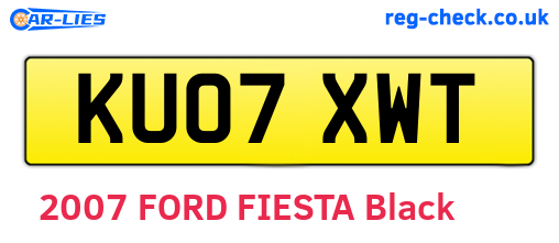 KU07XWT are the vehicle registration plates.