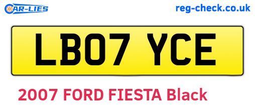 LB07YCE are the vehicle registration plates.