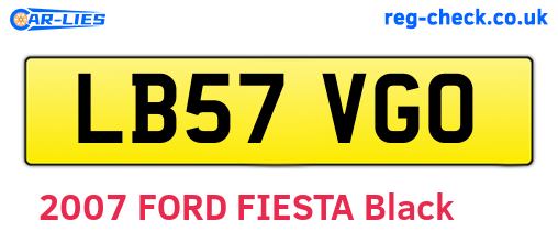LB57VGO are the vehicle registration plates.
