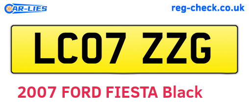 LC07ZZG are the vehicle registration plates.