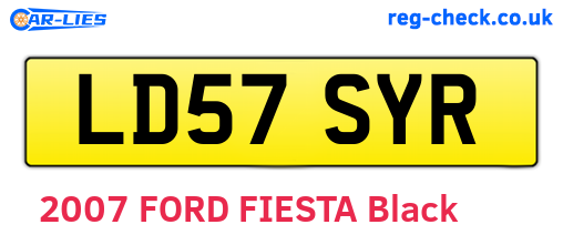 LD57SYR are the vehicle registration plates.