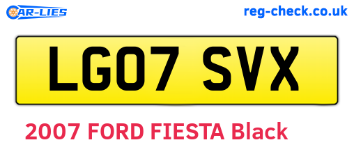 LG07SVX are the vehicle registration plates.
