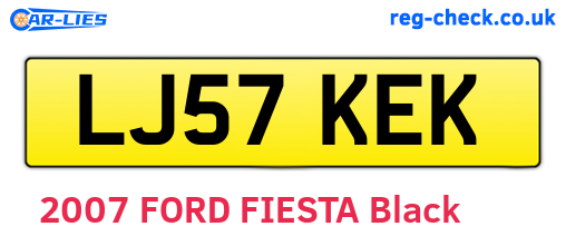 LJ57KEK are the vehicle registration plates.