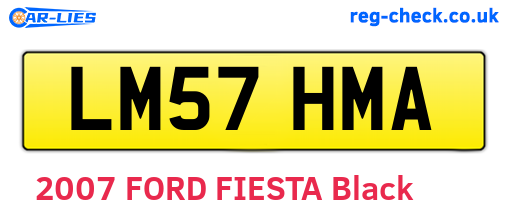 LM57HMA are the vehicle registration plates.