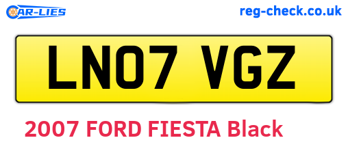 LN07VGZ are the vehicle registration plates.