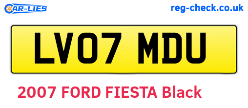 LV07MDU are the vehicle registration plates.