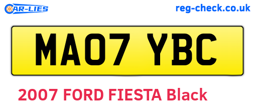 MA07YBC are the vehicle registration plates.