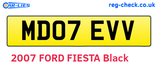 MD07EVV are the vehicle registration plates.