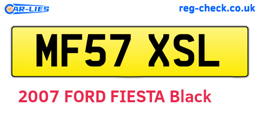 MF57XSL are the vehicle registration plates.