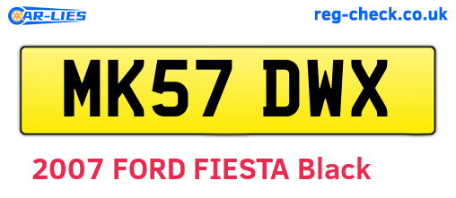 MK57DWX are the vehicle registration plates.