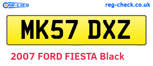 MK57DXZ are the vehicle registration plates.