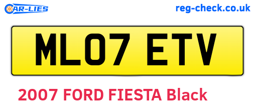 ML07ETV are the vehicle registration plates.