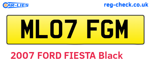 ML07FGM are the vehicle registration plates.