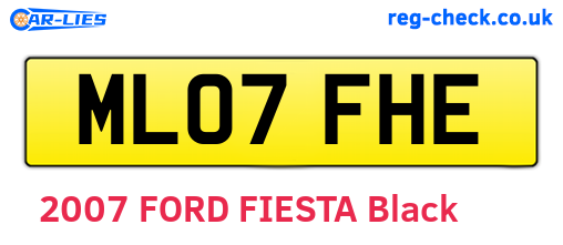 ML07FHE are the vehicle registration plates.