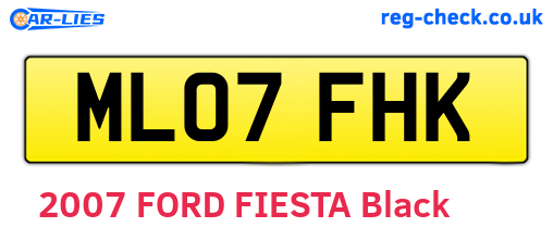 ML07FHK are the vehicle registration plates.