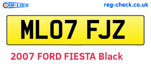 ML07FJZ are the vehicle registration plates.