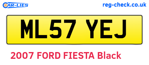 ML57YEJ are the vehicle registration plates.