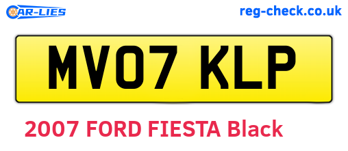 MV07KLP are the vehicle registration plates.