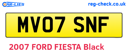 MV07SNF are the vehicle registration plates.