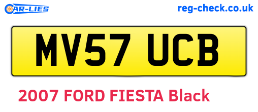 MV57UCB are the vehicle registration plates.