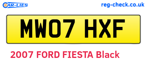 MW07HXF are the vehicle registration plates.