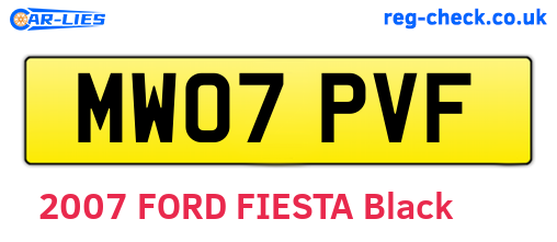MW07PVF are the vehicle registration plates.