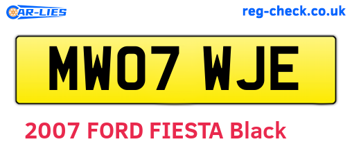 MW07WJE are the vehicle registration plates.