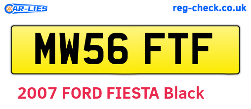 MW56FTF are the vehicle registration plates.