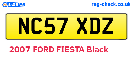 NC57XDZ are the vehicle registration plates.