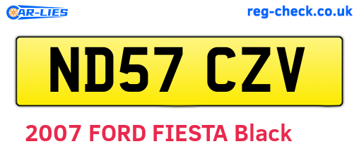 ND57CZV are the vehicle registration plates.