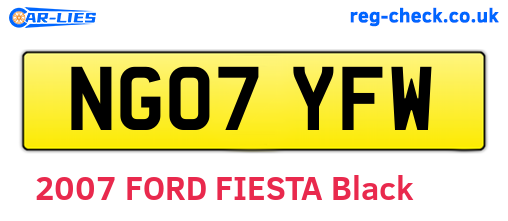 NG07YFW are the vehicle registration plates.