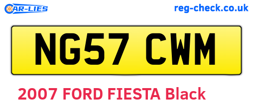 NG57CWM are the vehicle registration plates.